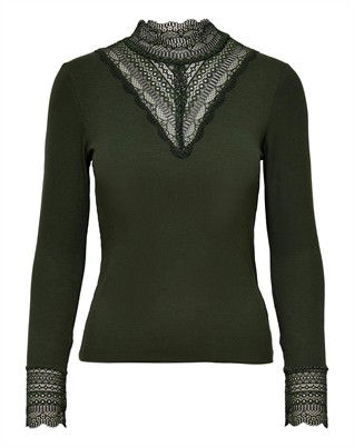 Tilde High Neck Lace Bluse 